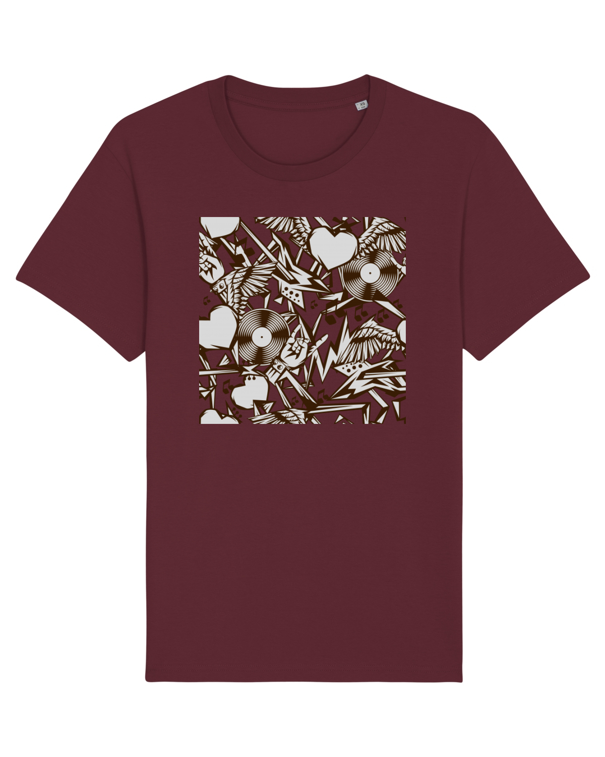 Tricou mânecă scurtă Unisex Rocker Burgundy