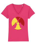 Rock Music Lover Tricou mânecă scurtă guler V Damă Evoker