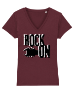 Rock Music Lover Tricou mânecă scurtă guler V Damă Evoker