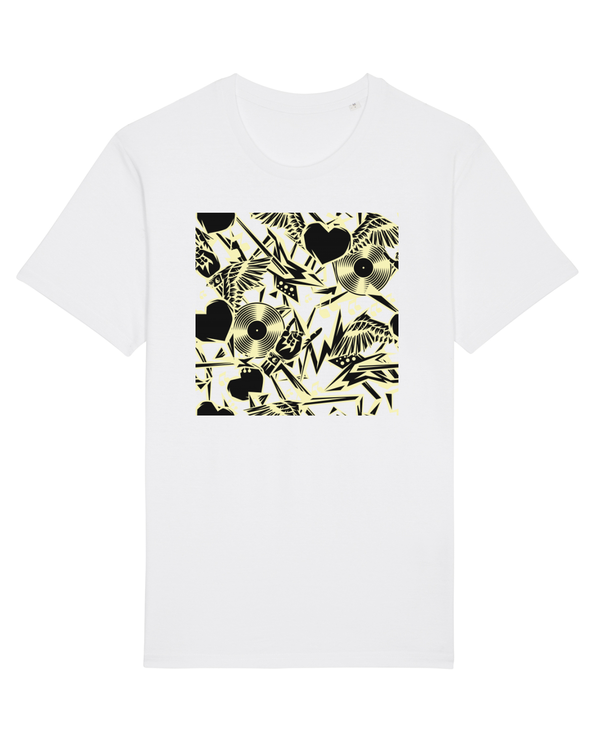 Tricou mânecă scurtă Unisex Rocker White