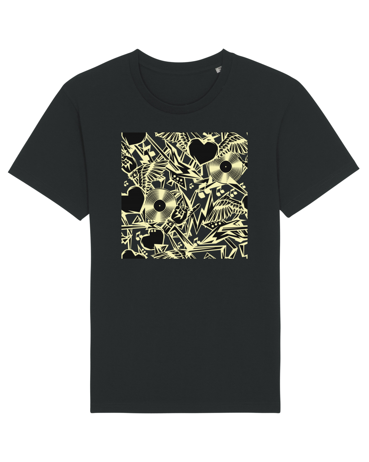 Tricou mânecă scurtă Unisex Rocker Black