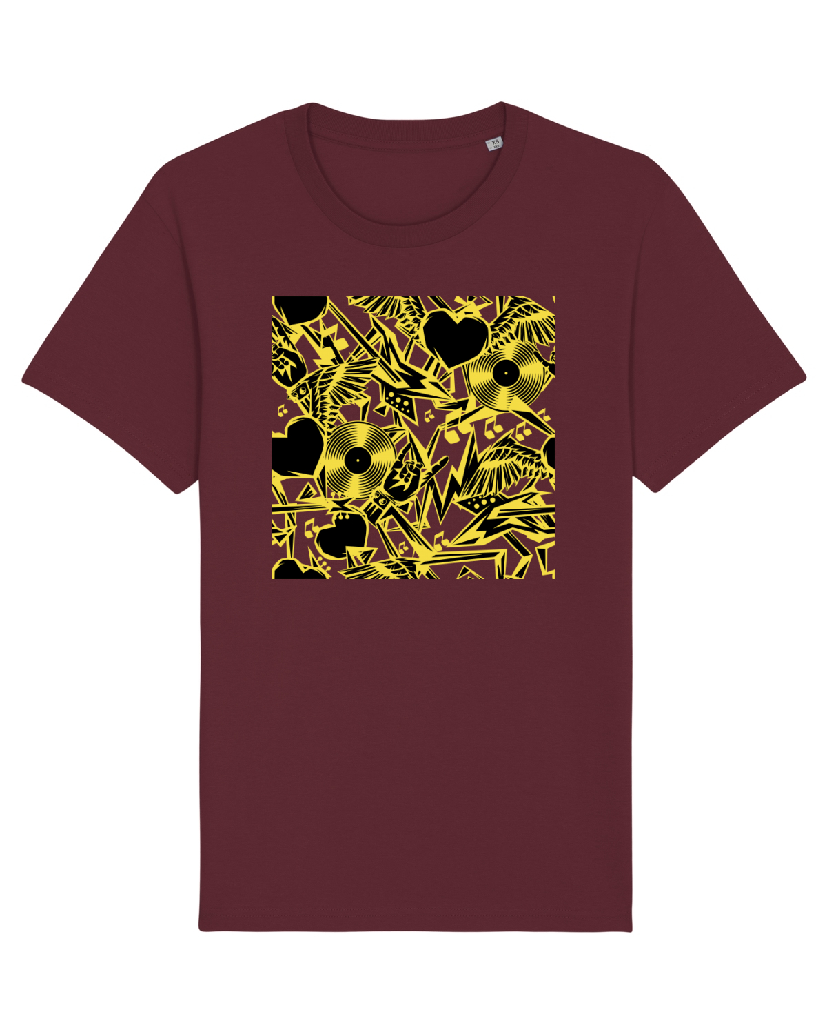 Tricou mânecă scurtă Unisex Rocker Burgundy