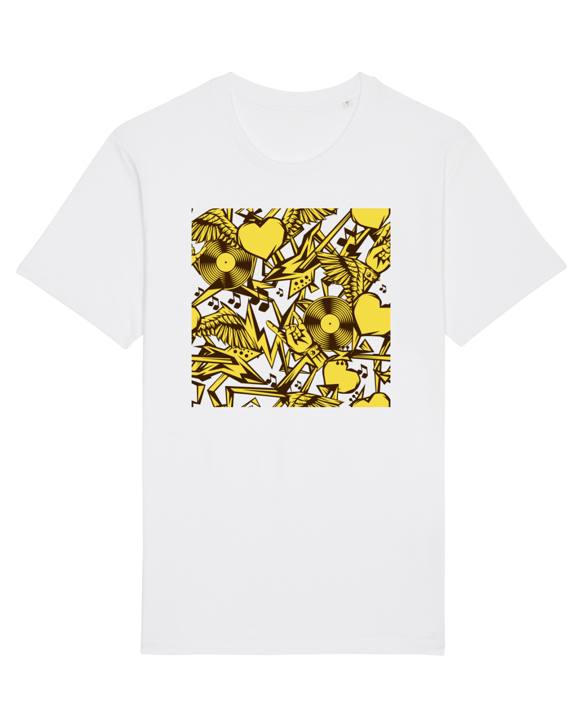 Tricou mânecă scurtă Unisex Rocker White