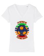 Pentru Iubitorii De Football  Tricou mânecă scurtă guler V Damă Evoker