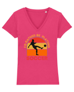 Pentru Iubitorii De Football  Tricou mânecă scurtă guler V Damă Evoker