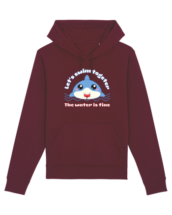 Funny Kawaii Shark Burgundy
