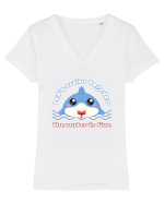 Funny Kawaii Shark Tricou mânecă scurtă guler V Damă Evoker