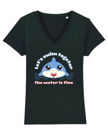 Funny Kawaii Shark Black