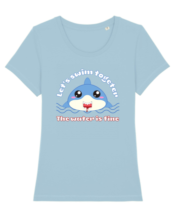 Funny Kawaii Shark Sky Blue