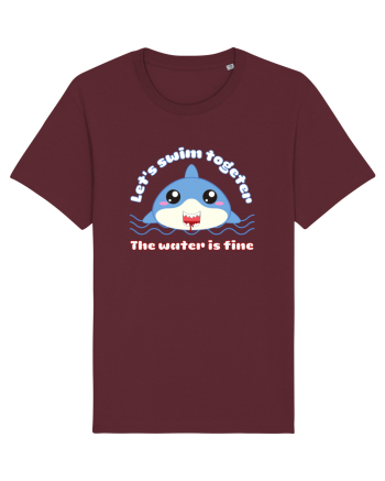 Funny Kawaii Shark Burgundy