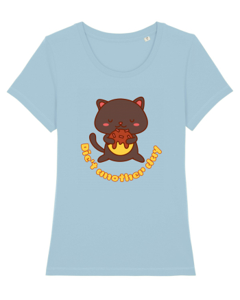 Funny Kawaii Cat Sky Blue