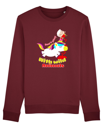 Funny Kawaii Unicorn Burgundy