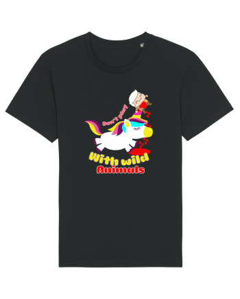 Funny Kawaii Unicorn Black