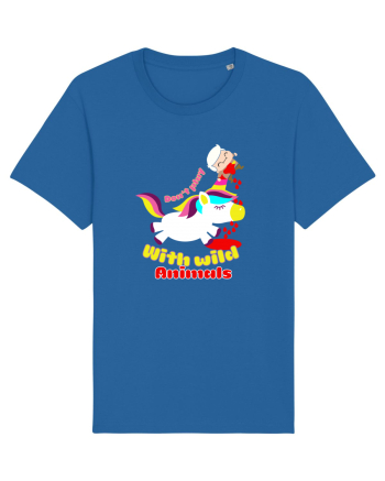 Funny Kawaii Unicorn Royal Blue