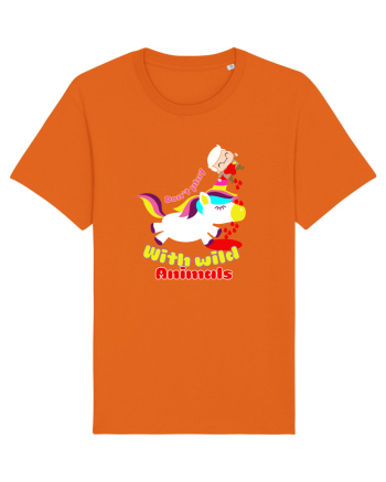 Funny Kawaii Unicorn Bright Orange