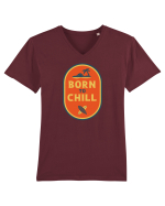  Retro Born To Chill Tricou mânecă scurtă guler V Bărbat Presenter