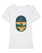 Retro Off To Shore Tricou mânecă scurtă guler larg fitted Damă Expresser