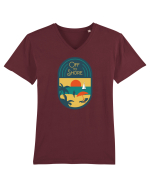 Retro Off To Shore Tricou mânecă scurtă guler V Bărbat Presenter