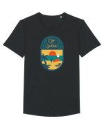Retro Off To Shore Tricou mânecă scurtă guler larg Bărbat Skater