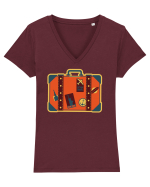 Retro Vacation Is On The Horizon Tricou mânecă scurtă guler V Damă Evoker