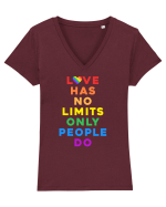 Love has no limits  Tricou mânecă scurtă guler V Damă Evoker