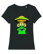 Funny Alien Tricou mânecă scurtă guler larg fitted Damă Expresser
