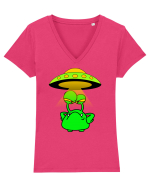 Funny Alien Tricou mânecă scurtă guler V Damă Evoker