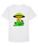 Funny Alien Tricou mânecă scurtă guler larg Bărbat Skater
