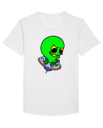 Funny Alien Tricou mânecă scurtă guler larg Bărbat Skater