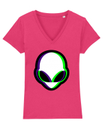 Trippy Alien Tricou mânecă scurtă guler V Damă Evoker