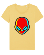Trippy Alien Tricou mânecă scurtă guler larg fitted Damă Expresser