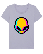 Trippy Alien Tricou mânecă scurtă guler larg fitted Damă Expresser