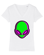 Trippy Alien Tricou mânecă scurtă guler V Damă Evoker