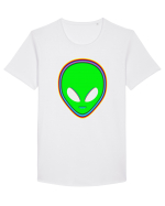 Trippy Alien Tricou mânecă scurtă guler larg Bărbat Skater