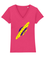 Trippy Retro UFO Tricou mânecă scurtă guler V Damă Evoker
