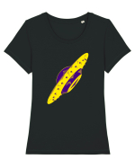 Trippy Retro UFO Tricou mânecă scurtă guler larg fitted Damă Expresser