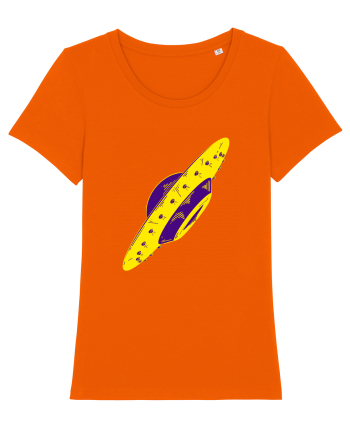 Trippy Retro UFO Bright Orange
