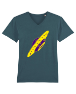 Trippy Retro UFO Tricou mânecă scurtă guler V Bărbat Presenter