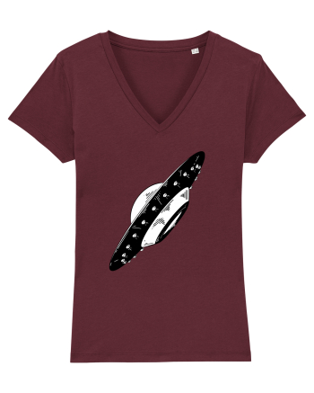  Retro UFO Burgundy