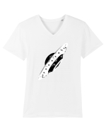  Retro UFO Tricou mânecă scurtă guler V Bărbat Presenter