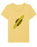  Retro UFO Tricou mânecă scurtă guler larg fitted Damă Expresser