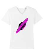  Retro UFO Tricou mânecă scurtă guler V Bărbat Presenter