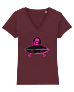 Alien And UFO Tricou mânecă scurtă guler V Damă Evoker