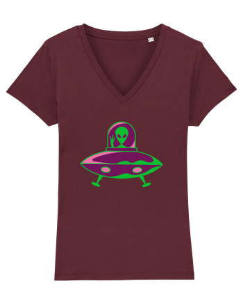  Retro UFO Burgundy