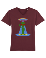  Retro UFO Tricou mânecă scurtă guler V Bărbat Presenter