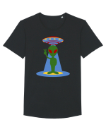  Retro UFO Tricou mânecă scurtă guler larg Bărbat Skater