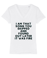 I am that song... Tricou mânecă scurtă guler V Damă Evoker