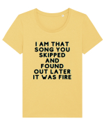 I am that song... Tricou mânecă scurtă guler larg fitted Damă Expresser