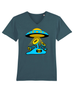 Funny Alien Tricou mânecă scurtă guler V Bărbat Presenter