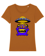 Funny Alien Tricou mânecă scurtă guler larg fitted Damă Expresser